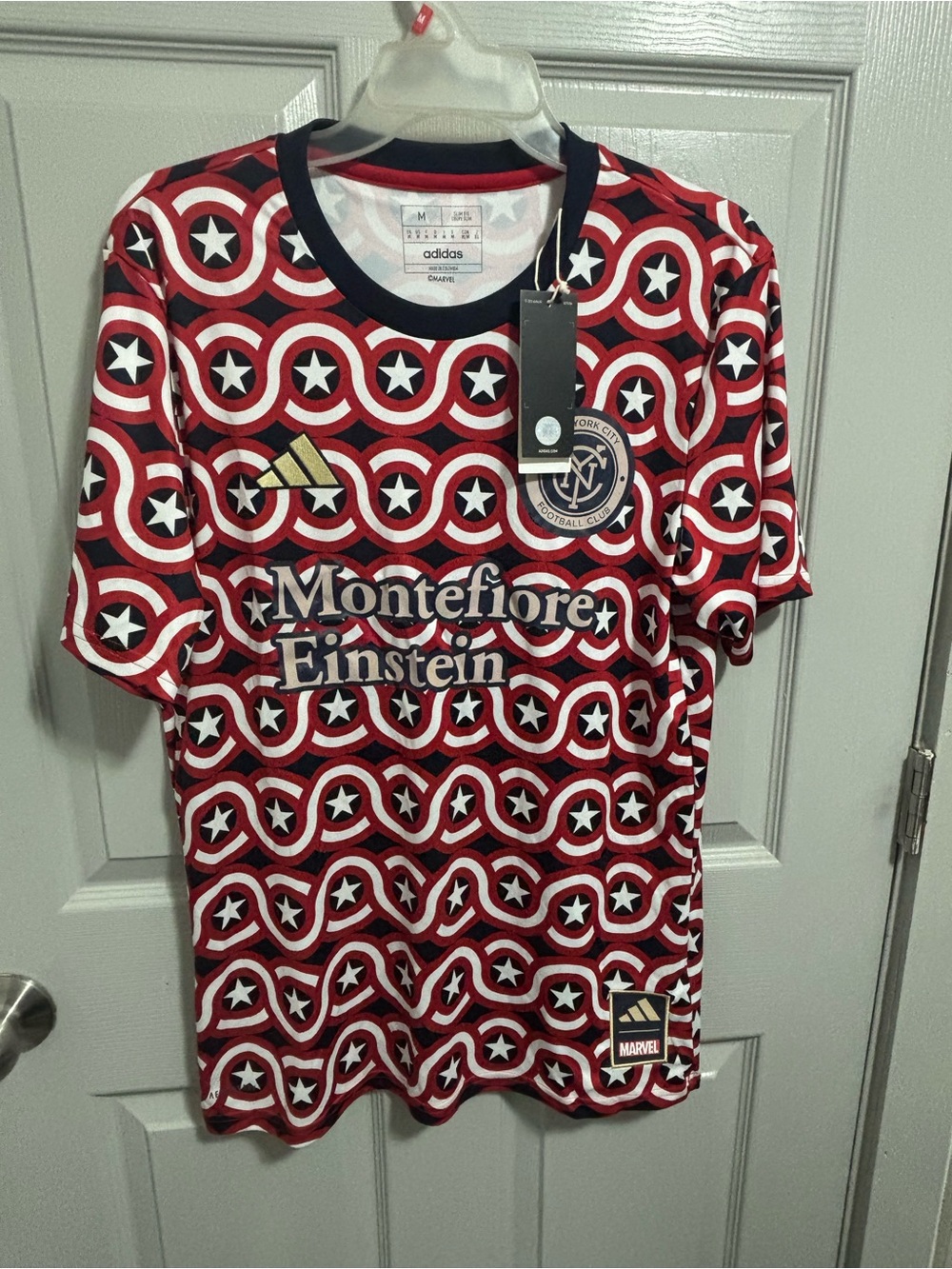 adidas Mens Jersey New York City FC Marvel Captain America Size Medium